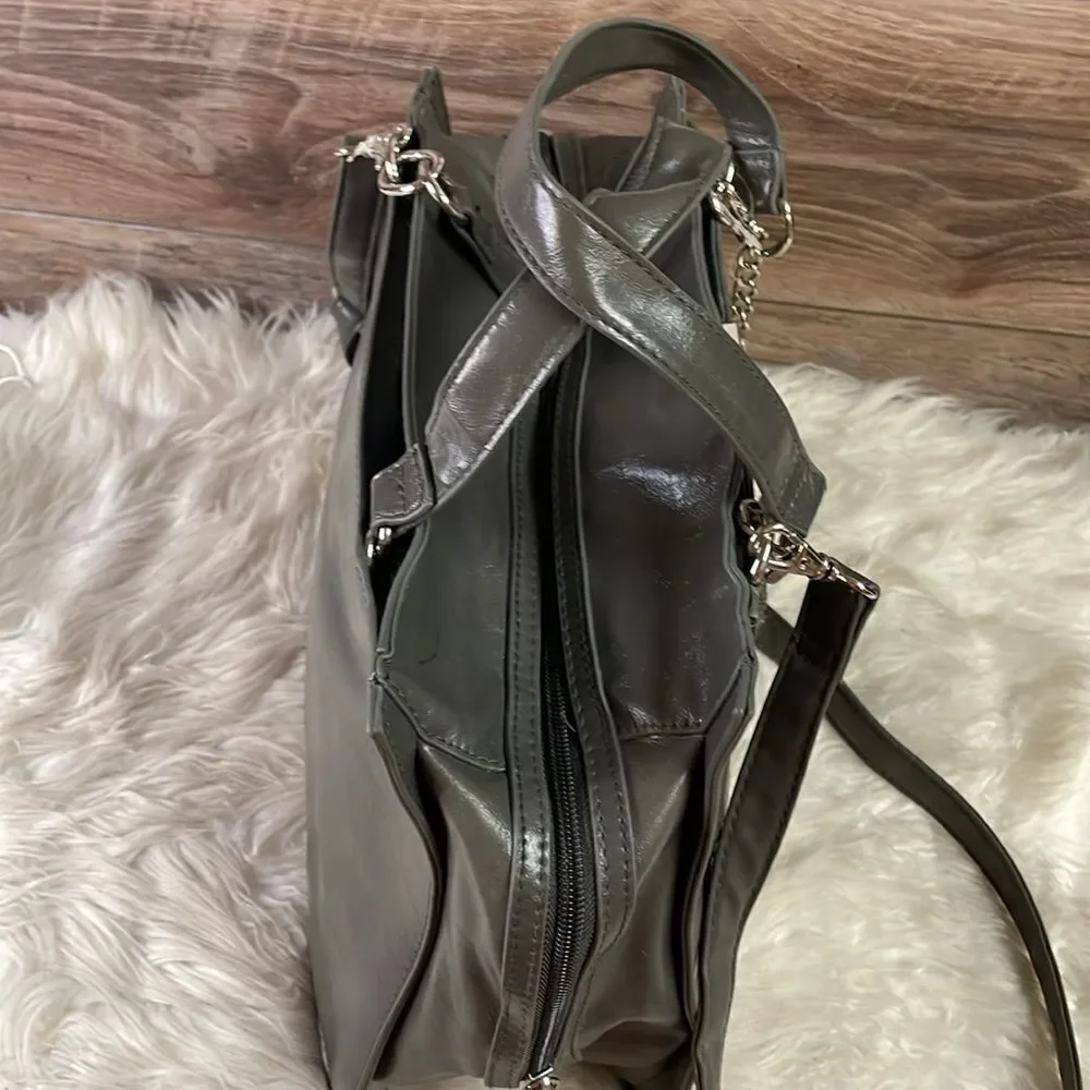 Vintage Rosetti Go Faux Leather Shoulder Handbag Purse  Dark Gray